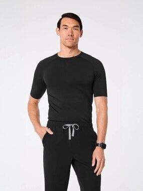 Figs Makato Seamless Shortsleeve Underscrub in Black Size Medium